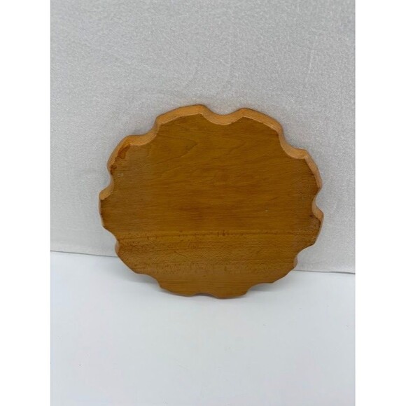 Mid Century Califlower Shaped Serving Tray 12" Oak - Picture 2 of 2